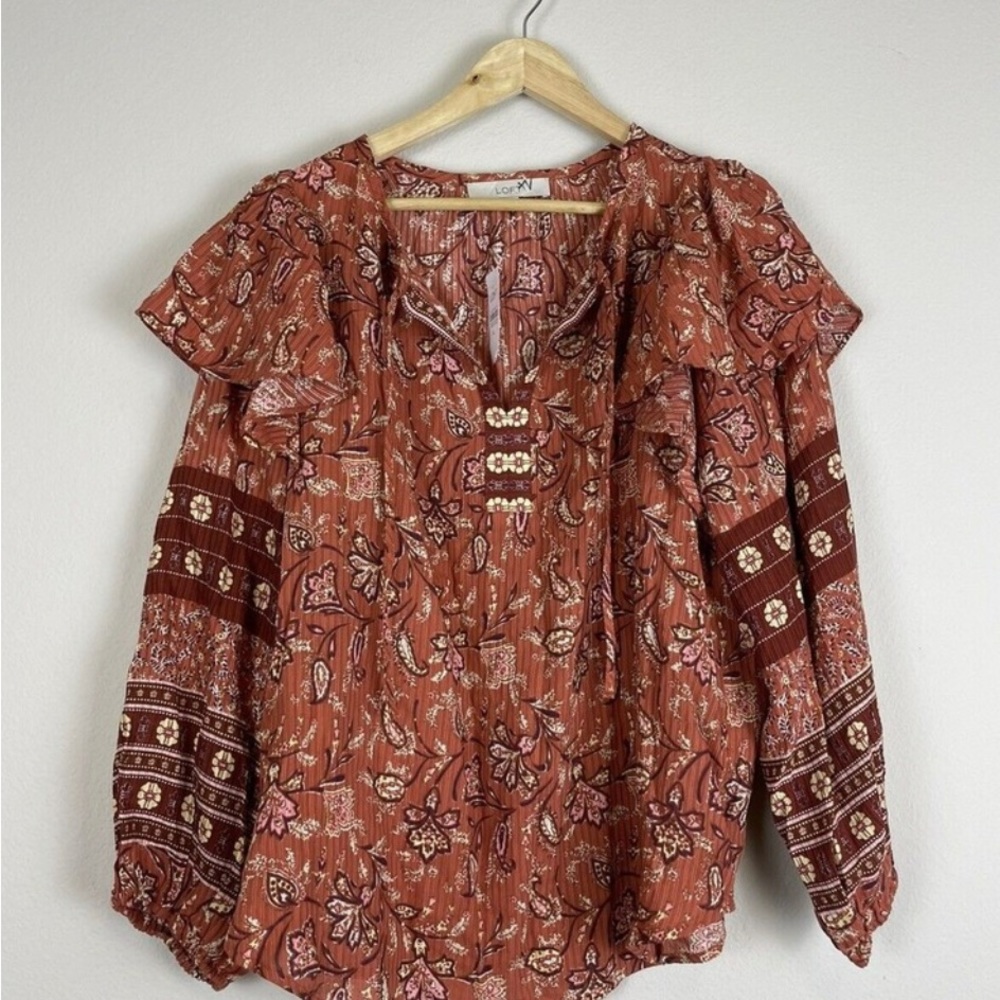 Loft Floral Boquet Blouse XL Boho